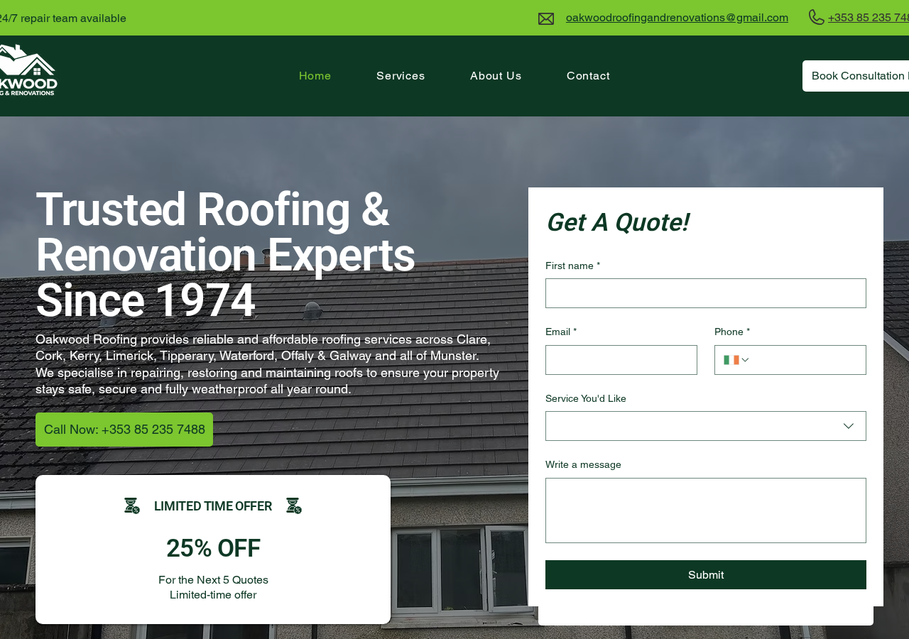 Oakwood Roofing & Renovations website preview