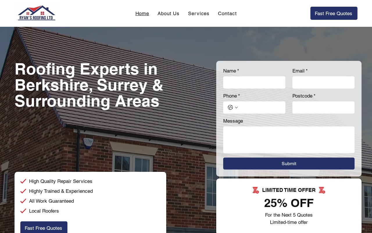 Ryan's Roofing Ltd website preview