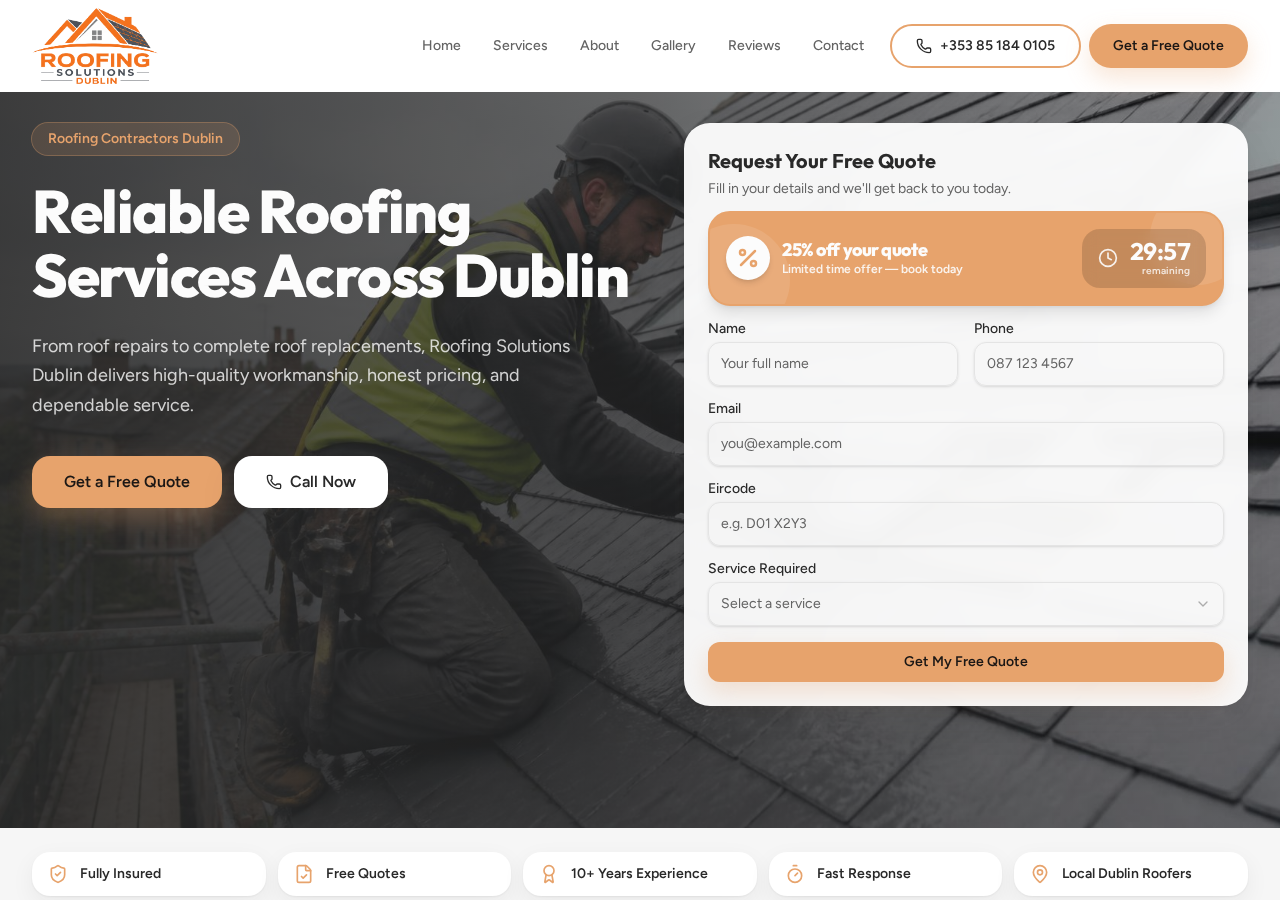 Roofing Solutions Dublin website preview